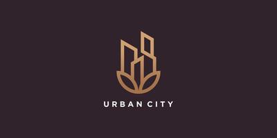urban logotyp med kreativ grön begrepp vektor