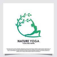 Premium-Vektor für Natur-Yoga-Logo-Design vektor