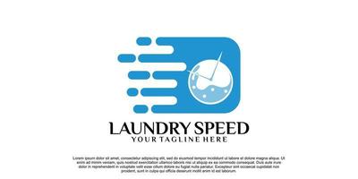 Wäschegeschwindigkeits-Logo-Design mit kreativem Konzept-Premium-Vektor vektor
