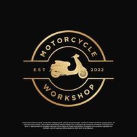 Motorrad-Werkstatt-Logo-Design Premium-Vektor vektor