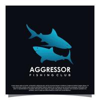 aggressiver Hai-Logo-Design-Premium-Vektor vektor