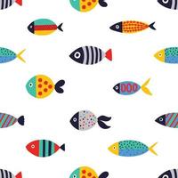 färgrik dekorativ fisk. dekorativ sömlös mönster. kan vara Begagnade i textil- industri, papper, bakgrund, scrapbooking. vektor