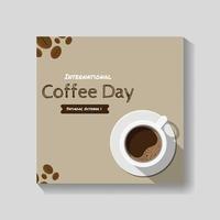 mall för internationell kaffedag vektor