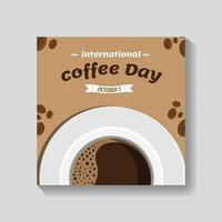 mall för internationell kaffedag vektor