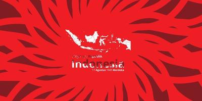 Banner zum indonesischen Unabhängigkeitstag 17. August 1945, einfacher Hintergrund mit etwas freiem Platz. Sie können ein Logo entsprechend dem Jahr der Unabhängigkeit hinzufügen vektor