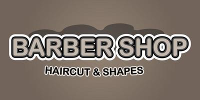 Barbershop-Vektorlogo-Textdesign, geeignete Verwendung für Symbol-, Zeichen- oder Elementdesign zur Beschreibung von Haarschnitt und Formen vektor