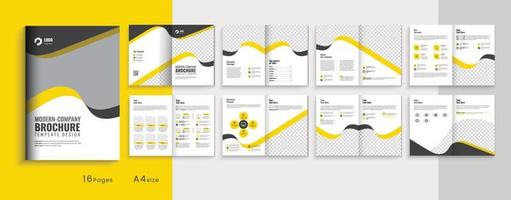 Corporate Firmenprofil Mehrseitiges Business-Bifold-Broschüren-Vorlagen-Layout-Design, 16 Seiten Business-Profil, Broschüren-Design, Firmen-Jahresbericht-Design vektor