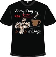 T-Shirt-Design zum internationalen Kaffeetag vektor