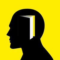 menschlicher Kopf mit Büchern vektor