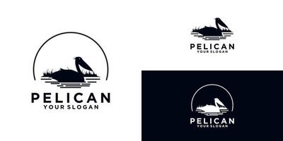 pelikan logotyp referens för företag vektor