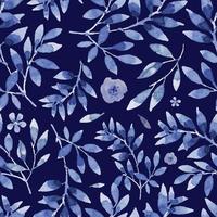 akvarell blå sömlös blommönster vektor