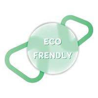 eco vänlig text runda vektor illustration av design element för märka eller promo bricka av noll avfall produktion i glasmorfism stil