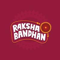 indisches festival happy raksha bandhan typografie design mit rakhi elementen und mandala design auf rotem farbhintergrund für grußkarte. vektor