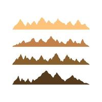 uppsättning av berg silhuett i nyanser av brun vektor