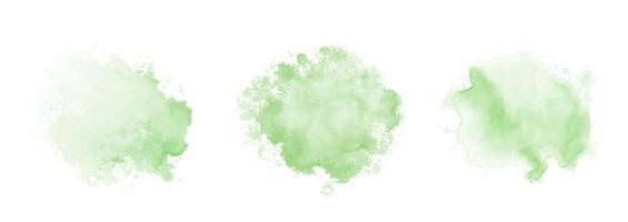 satz abstraktes grünes aquarellwasserspritzen vektor