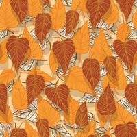 säsong- höst fallen gulnat löv vektor sömlös mönster för tyger, grafik, förpackning och kort