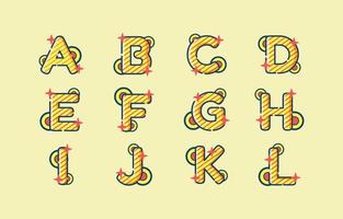 söt alfabet en till l ikon uppsättning vektor