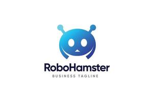 en hamster robot logotyp design begrepp kan vara Begagnade för chatbot eller några robot tjänster företag också lämplig som en gamer eller spel spelare logotyp vektor