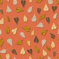 saisonale Herbst gefallene vergilbte Blätter Vektor nahtlose Muster für Stoffe, Drucke, Verpackungen und Karten
