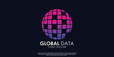 global data logotyp design premie vektor