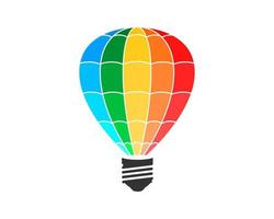 Heißluftballon mit Lampenform vektor