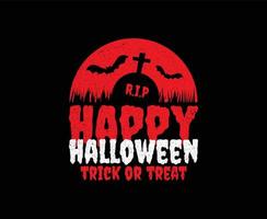 Fröhliches Halloween-Horror-Vektor-T-Shirt-Design vektor