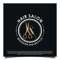 Luxus-Friseursalon-Logo-Design Premium-Vektor vektor