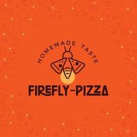 eldfluga pizza logotyp hemlagad smak orange vektor