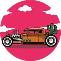 klassische Oldtimer-Illustration im Cartoon-Stil 12 vektor