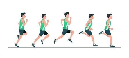sammlung von running man illustration animation sprite set sport. Lauf vektor