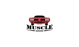 Muskel-Logo. Service-Autoreparatur, Autorestaurierung und Gestaltungselemente des Autoclubs. vektor