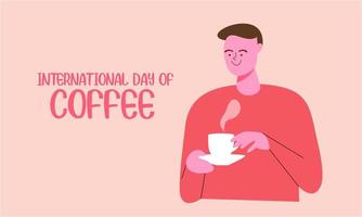 internationell dag av kaffe illustration hand dragen vektor