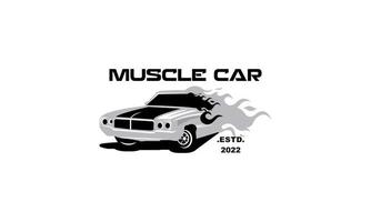 Muskel-Logo. Service-Autoreparatur, Autorestaurierung und Gestaltungselemente des Autoclubs. vektor