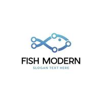 Modernes Logo der Fischschaltungstechnologie vektor