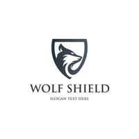 wolf schild illustration tier logo vektor