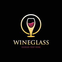 Weinglas-Menü einfaches modernes Logo vektor