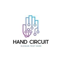 hand krets teknologi modern logotyp vektor