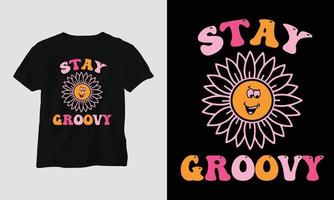 gewelltes, grooviges Retro-T-Shirt-Design. Vektorgrafik-Design-T-Shirt, Magazin, Aufkleber, Wandmatte usw. Design-Vektorgrafik-Vorlage vektor