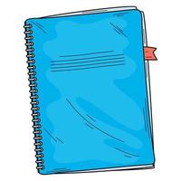 blaues notizbuch schulbedarf vektor