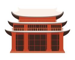 asiatisk röd pagod vektor