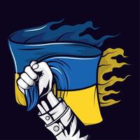 hand med ukraina flagga vektor