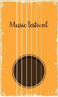 Musikfestival-Schriftzug in Gitarre vektor