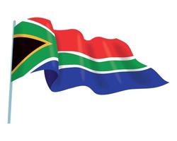 Sydafrika flagga i stång vektor