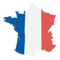 Frankrikes flagga på kartan vektor
