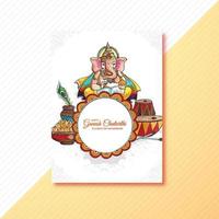 indisk festival ganesh chaturthi broschyr kort bakgrund vektor