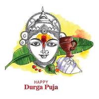 glücklicher durga puja und navratri feierkartenhintergrund vektor