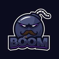 Bomben-Logo. boom-illustration mit esport-konzept vektor