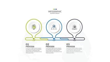 tidslinje infographic mall med 3 steg, bearbeta eller alternativ, bearbeta Diagram, Begagnade för bearbeta diagram, presentationer, arbetsflöde layout, strömma Diagram, infograf. vektor eps10 illustration.