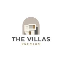 moderner Minimalist des Hauses. Gebäudehülle einer zeitgenössischen Villa. Immobilien-Logo. Vektor-Illustration isoliert auf weißem Hintergrund vektor