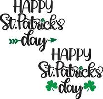 Happy St. Patrick's Day, grüner Klee, so glücklich, Shamrock, Glücksklee-Vektorillustrationsdatei vektor